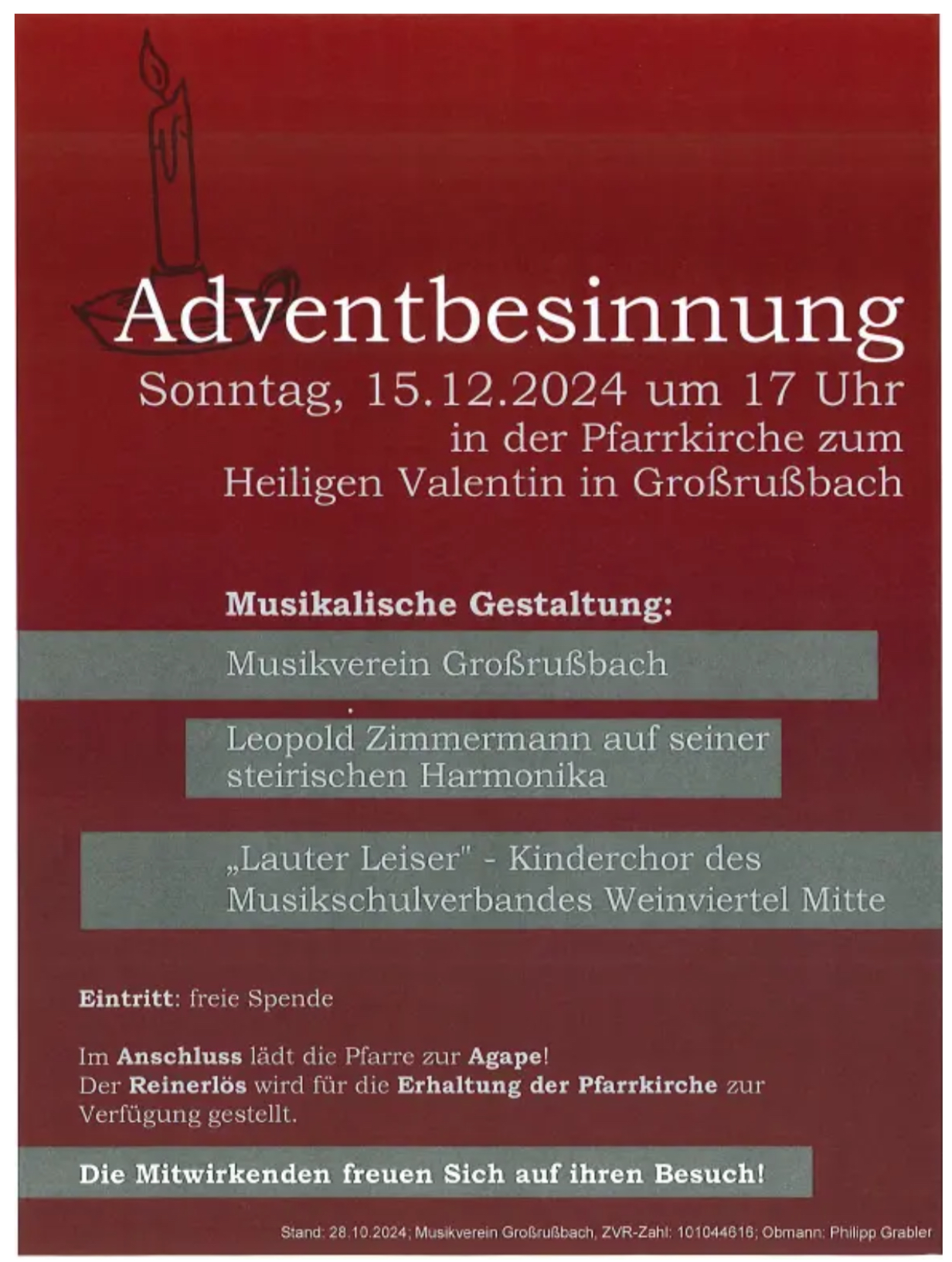 Adventkonzert des Musikvereins Großrußbach